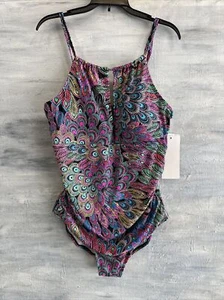 NEU! Damen SEA & SAND Einteiler Badeanzug, 14 - Peacock Multi - Bild 1 von 12