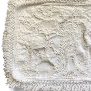 La Rochelle White Matelasse Fringe Shams PORTUGAL King Set of 2 Lux Thick - Picture 1 of 9