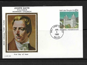 US SC # UX83 Salt Lake Temple FDC . Colorano Silk Cachet - Picture 1 of 1