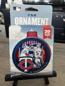 Minnesota Twins Adorno de abanico de madera 3D para árbol de Navidad abierto con caja MLB  - Imagen 1 de 2