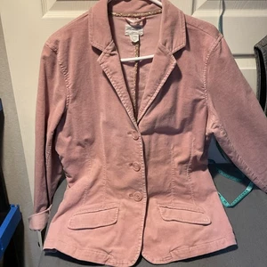 American Eagle Sakko Damen XL rosa Blazer Cord 3 Knopf Chore Stretch einfarbig - Bild 1 von 18