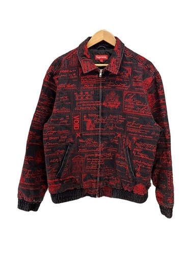 Giacca giacca denim Supreme 20SS quadri ricamata L BLK stampa all over