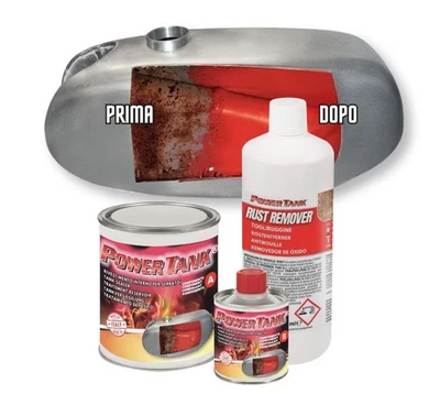 POWER TANK Trattamento serbatoio bonifica kit medio per moto originale LUX METAL - Imagen 1 de 4