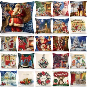 Silent Night Holy Night Xmas Throw Pillow Covers Winter Christmas Cushion Case - Picture 1 of 48