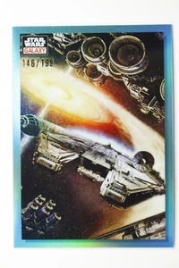 2023 Topps Chrome Star Wars Galaxy Aqua Refactor /199 Flight Millennium Falcon - Picture 1 of 2