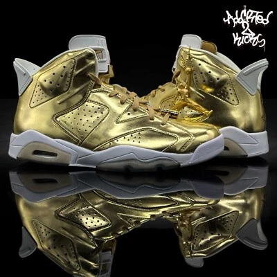 Nike Air Jordan 6 Retro Pinnacle Dorado Blanco VNDS Hombres Talla 13 854271-730 Foto 1 de 4