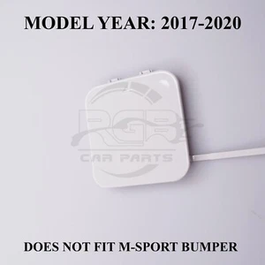Cubierta de gancho de remolque de parachoques trasero para BMW Serie 5 G30 Sedán SE 2017-2020 Alpine White 300 - Imagen 1 de 11