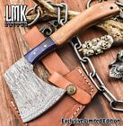 Handmade Hand Forged Clever Chopper Axe Knife Ladder Damascus Olive Wood Hiking