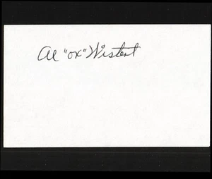 AL WISTERT "THE OX" AUTHENTIC AUTOGRAPHED 3 X 5 CARD NFL FOOTBALL - Picture 1 of 11