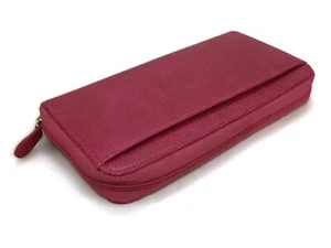 Red Coupon & Receipt Organizer, Faux Reptile Shopping Wallet, Outer Slip Pocket - Picture 1 of 6