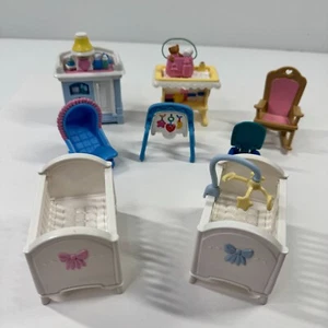 Vintage Fisher Price Loving Family Dollhouse Baby Nursery Furniture Lot - Picture 1 of 11