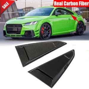 Real Carbon Rear Window Scoops Side Vent Trim For Audi TT TTS TTRS Coupe 2015-21 - Picture 1 of 12