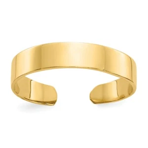 14k 14kt Yellow Gold Adjustable Polished Band Toe Ring - Picture 1 of 5