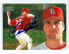 Danny Jackson autographed baseball card St Louis Cardinals 1995 Fleer Flair #409
