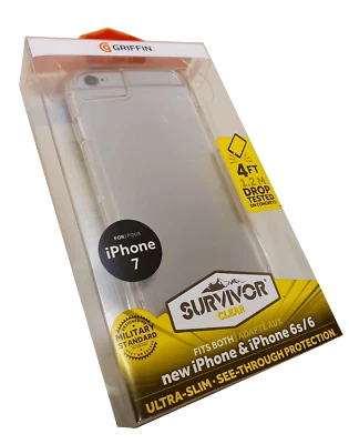 Griffin iPhone SE (2020) 8 7 6 6S Survivor Clear 4FT Drop Proof Case | Clear - Image 1 of 4