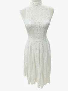 Free People Angel Ray's Spitzen Midikleid Damen XS Fee Hochzeit Abschlussball Cottagecore - Bild 1 von 14
