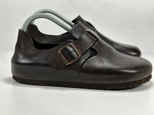 BIRKENSTOCK LONDON 38 - Scarpa sinistra oliata marrone scuro ha 1" di sollevamento usata in ottime condizioni! - Foto 1 di 11