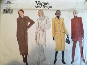 Pattern Vogue 1853, misses’ coat, 4 lengths, var. front styles - Picture 1 of 3