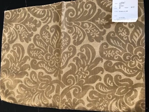 CARLETON V La Reine in Gold 13 3/4 x 19 1/4" Wool Linen Damask Fabric Sample - Picture 1 of 2