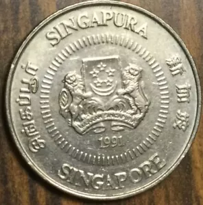 1991 SINGAPORE 10 CENTS COIN - Picture 1 of 2