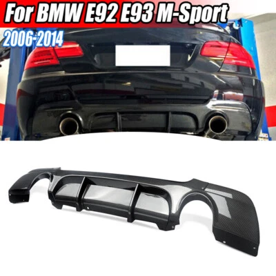 Carbon Fiber Look Rear Bumper Diffuser For BMW E92 E93 328i 335i M Sport 2007-13 - Image 1 of 4