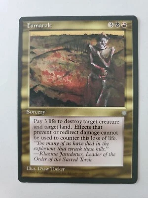 MTG Magic The Gathering Card Fumarole Sorcery Black Red Ice Age 1995 - Image 1 of 2