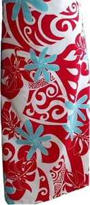 Pareo Summer Swimwear Cover Up Beach Sarong Lava Wrap Dress Red White Blue - Picture 1 of 2