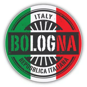 Adesivo decalcomania paraurti auto timbro bandiera mondiale Bologna Italia - ''TG." - Foto 1 di 1