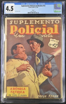 NOVEMBER 1938 DETECTIVE STORY CGC 4.5 HIGHEST GRADED CARL CLAUSEN PULP BRAZIL - Image 1 of 4