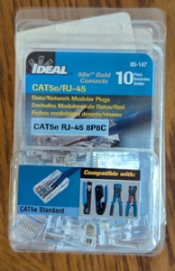 IDEAL 85-147 CAT5e/RJ-45 Data/Network Modular Plugs 10 PACK ( 3 Packs) 30 pieces - Afbeelding 1 van 3