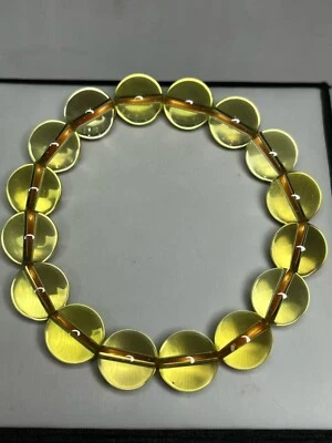 Brazalete elástico de cuentas redondas de cristal amarillo de cuarzo citrino natural de 13 mm A AAAA Foto 1 de 4