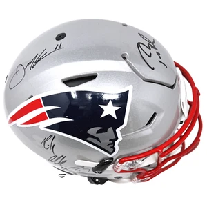 Tom Brady Gronkowski Edelman Patriots Signed SpeedFlex Helmet Fanatics JSA - Picture 1 of 6