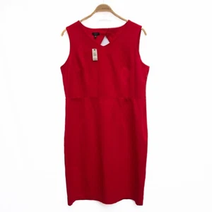 Talbots Dress 16 True Red Stretch Sleeveless Sheath Cocktail Party - Picture 1 of 6