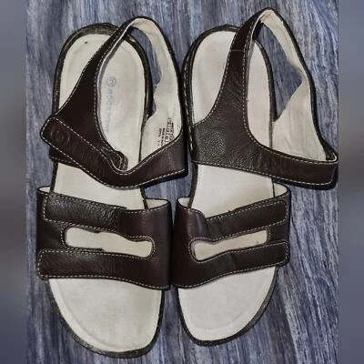 Rockport Brown Leather Adjustable Strap Sandals Walking Comfort Shoes - Image 1 of 4