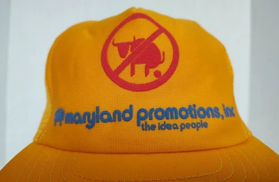 Maryland Promotions Inc Snap Back Trucker Mesh Hat Bull Pooping Idea People Gold - Image 1 of 4