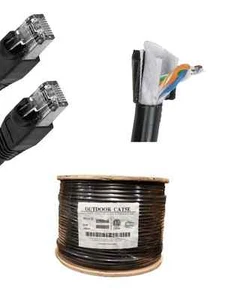 Cable de conexión Cat5E EXTERIOR NEGRO 24 AWG 150 FT - Imagen 1 de 2