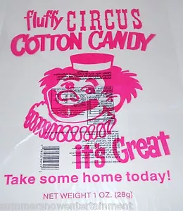 500 Cotton Candy Bags-Circus Clown-Gold Medal- New - Picture 1 of 1