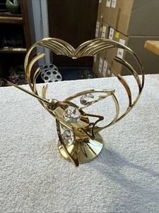 Vintage Austrian Crystal 24K Gold Plated Crystal Delight Hummingbird - Picture 1 of 8