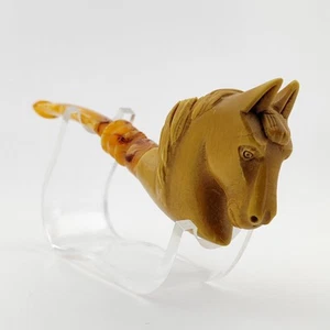 Horse Block Meerschaum Pipe,With Case,Unique Meerschaum Pipes - Picture 1 of 8