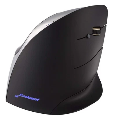 Evoluent Vertical Mouse C. Right handed USB Black/Chrome. Supports relaxed mouse - Image 1 of 4