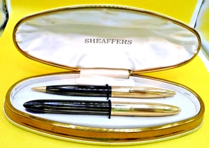 Sheaffer Vintage 1st Year Crest Gold Cap Set in box-restored-medium - Picture 1 of 5