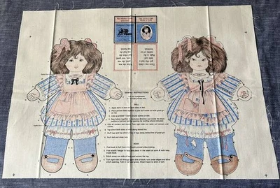 Toy Works Painel de Tecido Antigo MENINA PEQUENA com CURL Boneca Dble Sided Mãe Ganso - Imagem 1 de 4