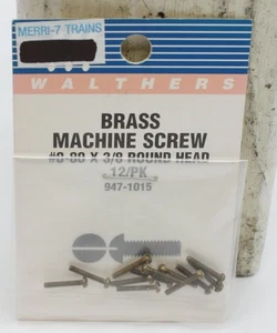 Walthers 947-1015 HO Brass Machine Screw #0-80 X 3/8 Round Head  (Pack of 12) - Picture 1 of 1