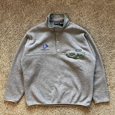 Patagonia Synchilla Snap-T Pullover Polar Hombre Grande Chaqueta Gris Foto 1 de 4