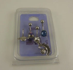 himmlisches Thema 4er Set Bauchnabelring, Piercing, Körperschmuck - Bild 1 von 3