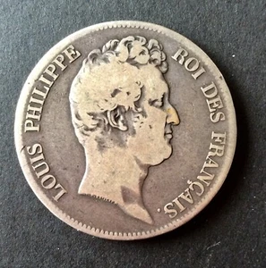 France -Louis Philippe-Très Rare 5 Francs 1830 W sans le "I" -t nue Tr.Creux(1) - Picture 1 of 2