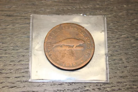 1815 Magdalen Island Token RARE Sir Isaac Coffin One Penny Cover