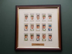 FRAMED CIGARETTE CARDS BY PLAYERS - 1934 CRICKETERS (B) - Picture 1 of 2