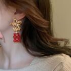Red Wedding Ear Accessories Acrylic Dangle Earrings Bridal Earrings  Women