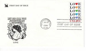 US Scott #2072, First Day Cover 1/31/84 Washington Single Love - Picture 1 of 1